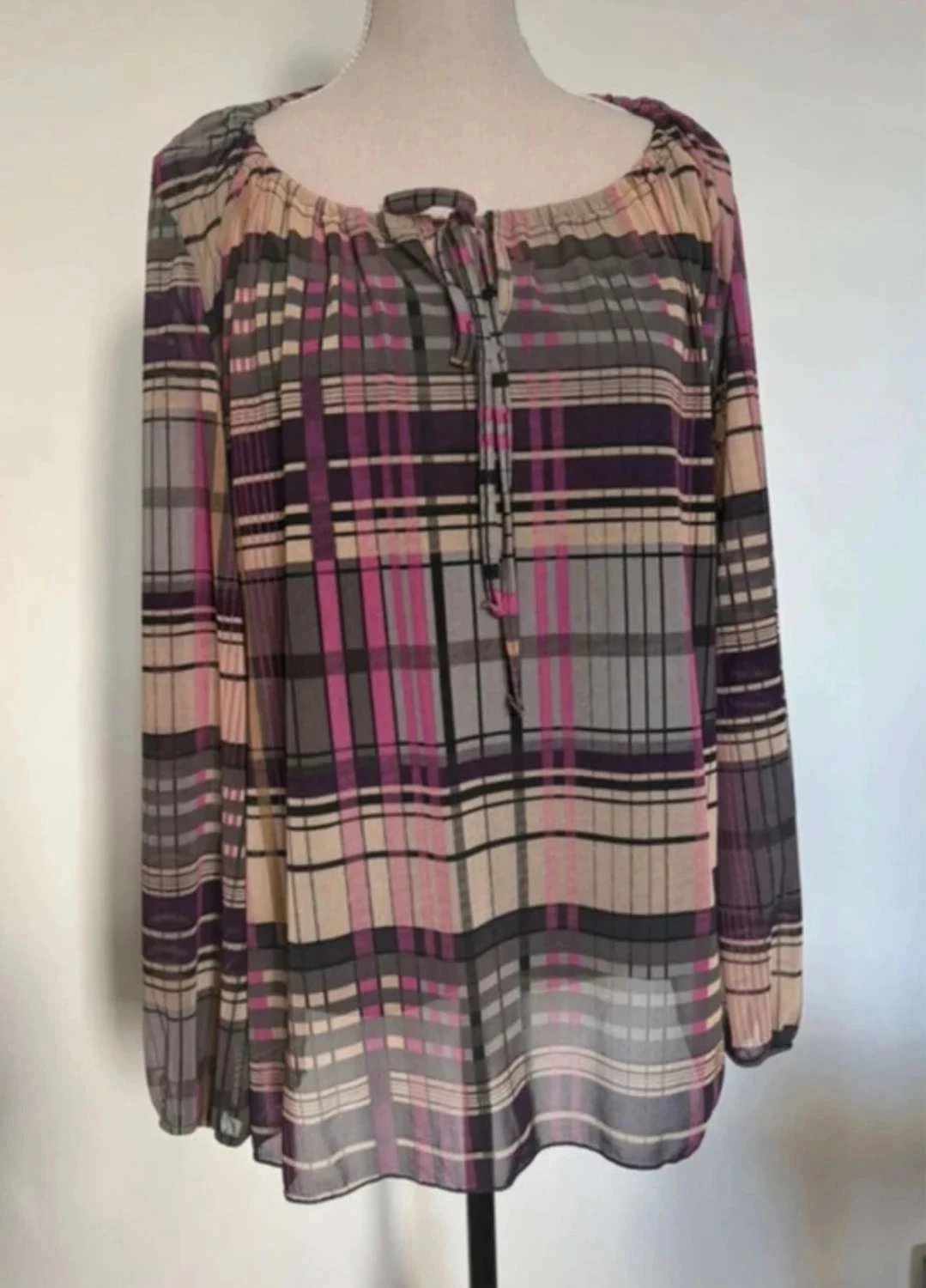 Blouse à carreaux avec débardeur taille 5